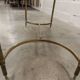 Gold brass coffee table with smoked glass 1970