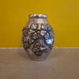 French Art Deco Pewter Vase By Lucien Houzeaux from the 1920s.