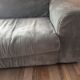 Sky blue ribbed 3-seater sofa