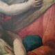 Old oil painting on canvas "Virgin Mary with Child"