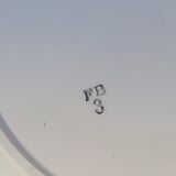 6 old blue flat plates mismatched