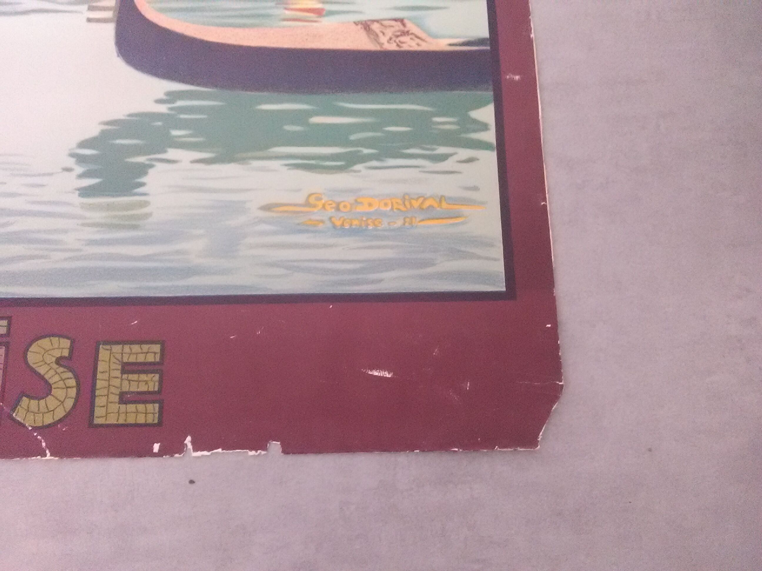 Affiche lithographiée ancienne "Venise" par Geo Dorival (1921)