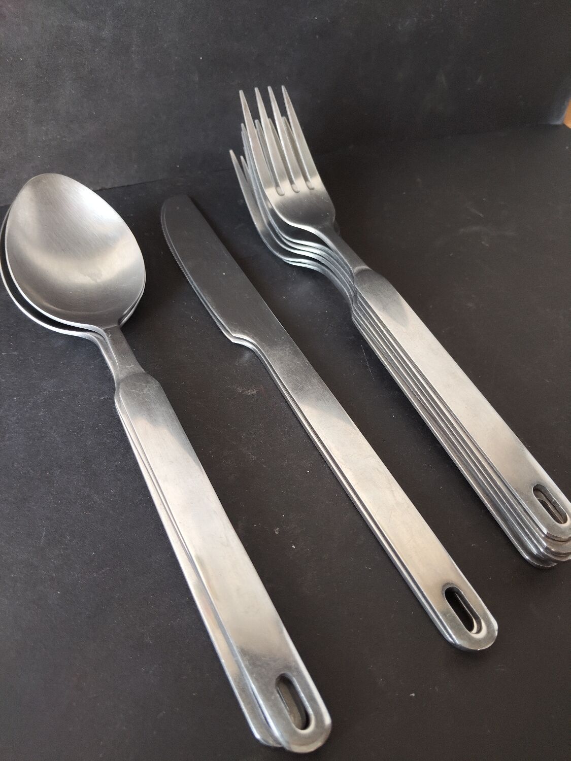 Vintage cutlery service Rostfrei – modernist stainless steel design – 11 pieces