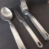 Vintage cutlery service Rostfrei – modernist stainless steel design – 11 pieces