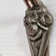 Art Deco wall lamp bronze silver patina and frosted glass