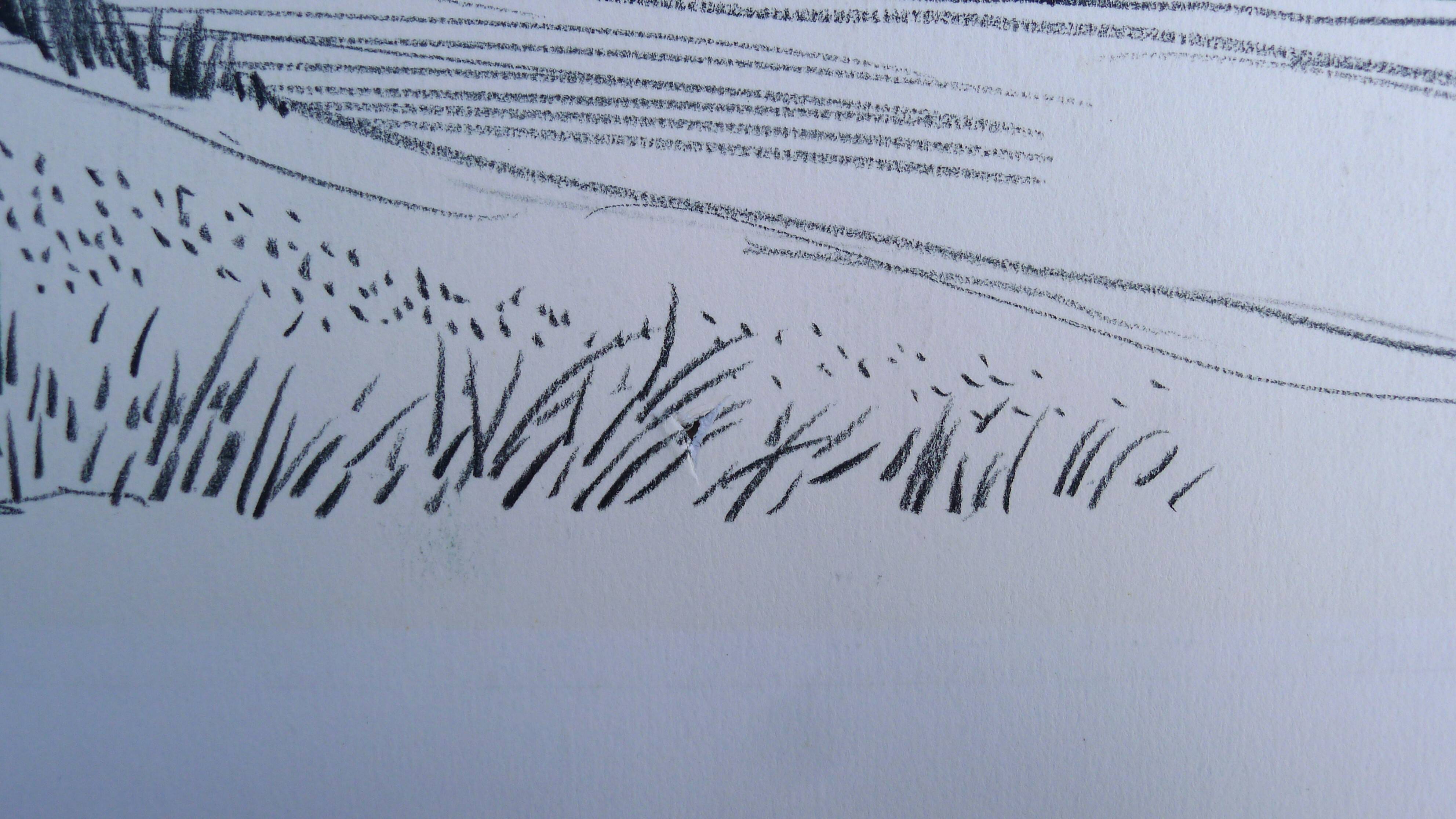 Original drawing in black chalk by Jean Villette (1913-2005)