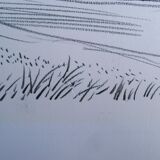 Original drawing in black chalk by Jean Villette (1913-2005)