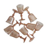 Set of 8 Rosaline pink foot glasses