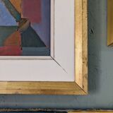 Swedish abstract oil painting from mid-century 1950