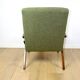 Vintage armchair B-310 VAR green boucle dark structural wood 1970s