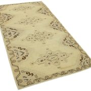 1960s handmade vintage oriental beige rug 109 cm x 200 cm