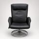 IKEA Leather Swivel Armchair with Footstool — Adjustable Scandinavian Loung