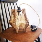 Scandinavian vintage suspension in wood and stretched wires