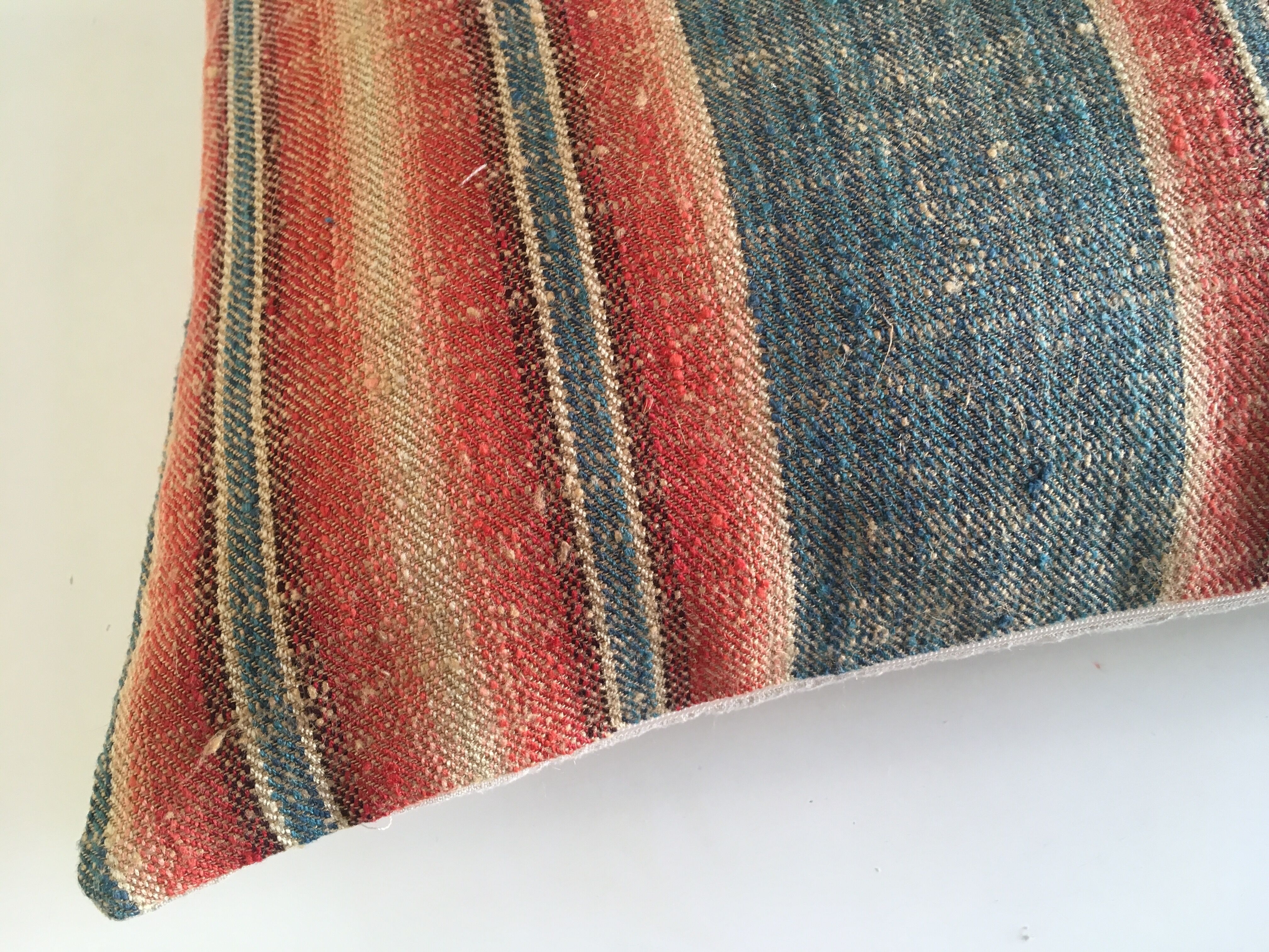 silk tweed cushion and 19th mattress striped raw linen linen