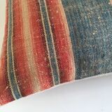 Coussin réversible tweed soie et lin ancien dos lin brut 40x60