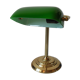 Notary desk lamp and adjustable lampshade green and white deco library