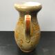 Ancien pichet tiam céramique beige décor fleurs vintage
