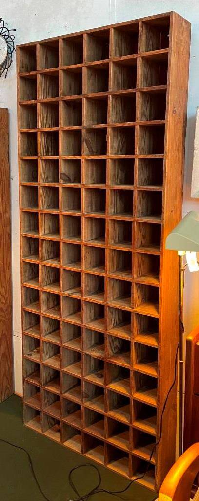 Wooden workshop locker, in fir, 1960s-70s.
