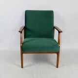 Chaise longue vintage en velours vert, années 1970