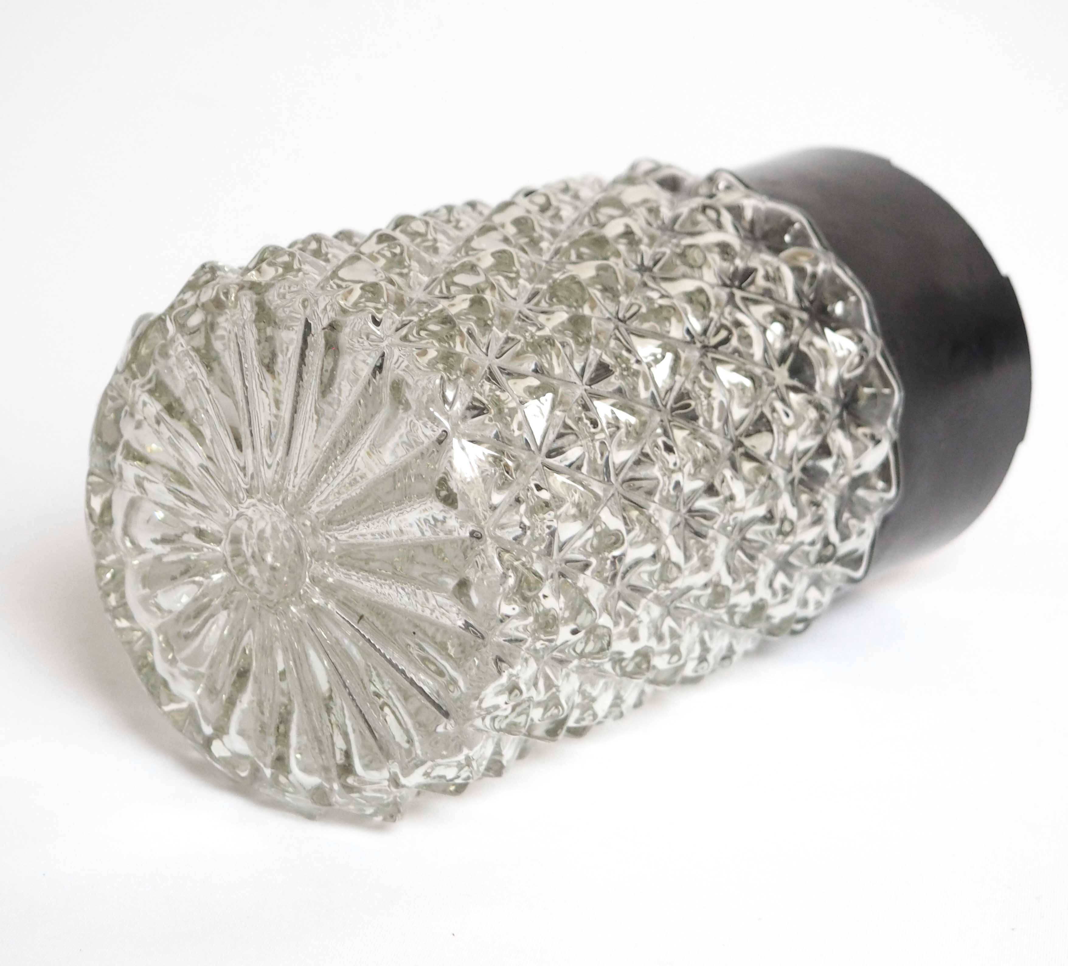 Molded glass cylinder ceiling light