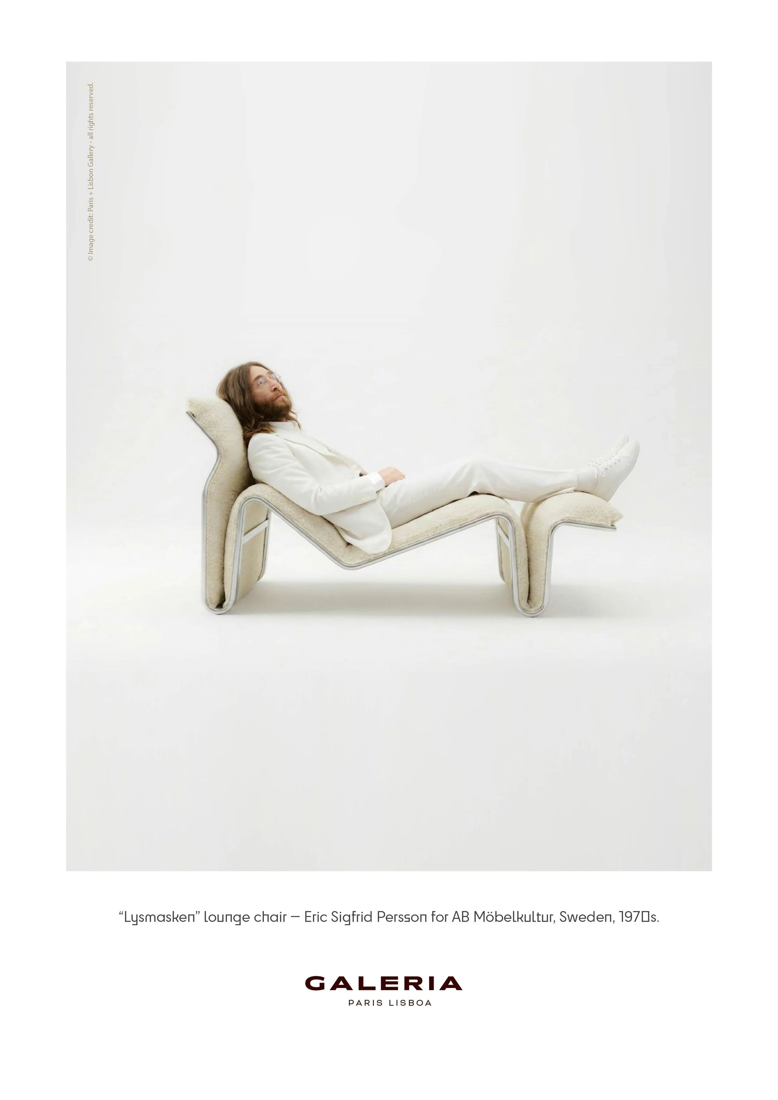"Lysmasken" chaise longue in aluminium and canvas, designed by Eric Sigfrid Persson, 1970s.
