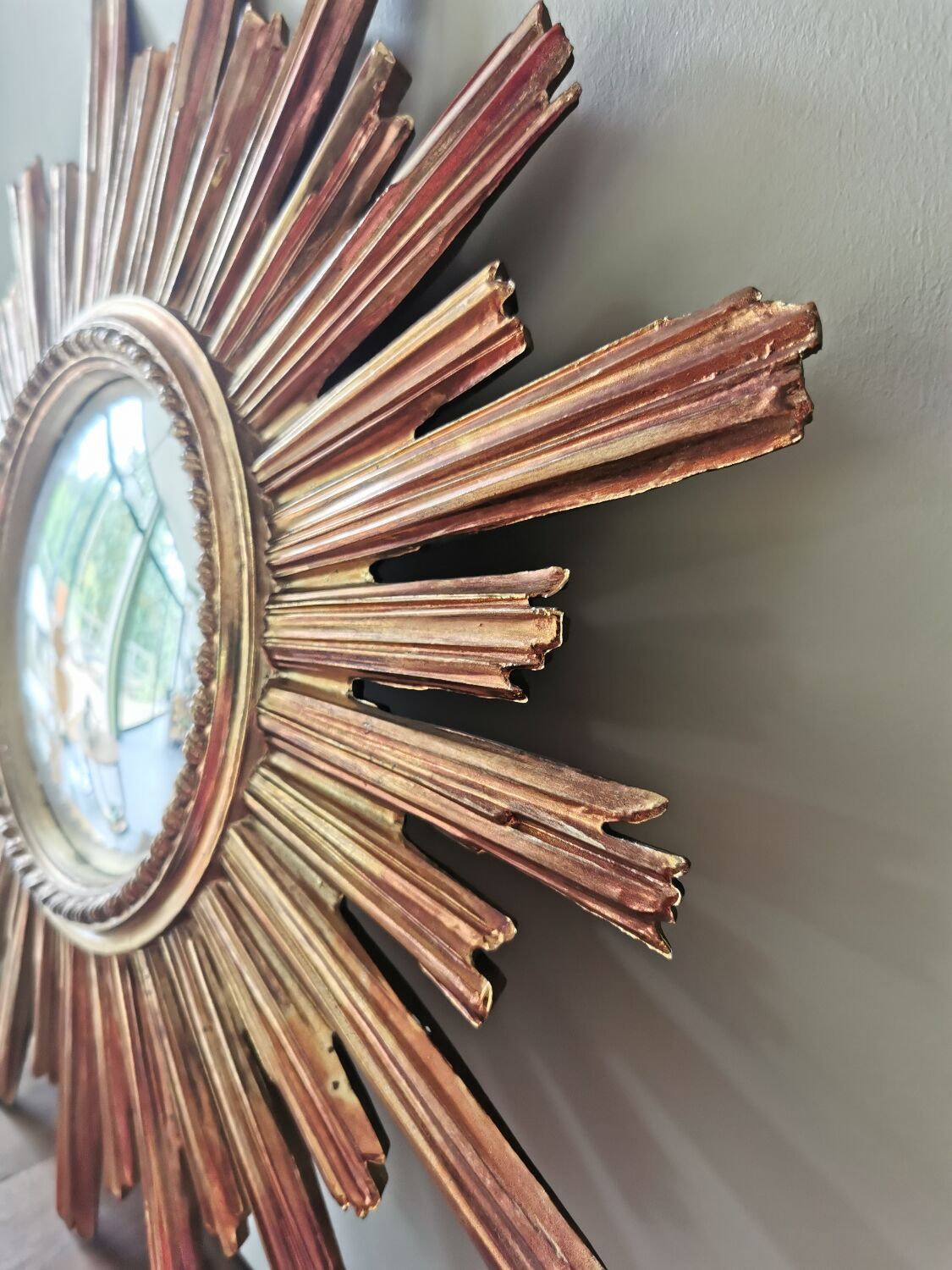 Vintage resin sun mirror, witch's eye