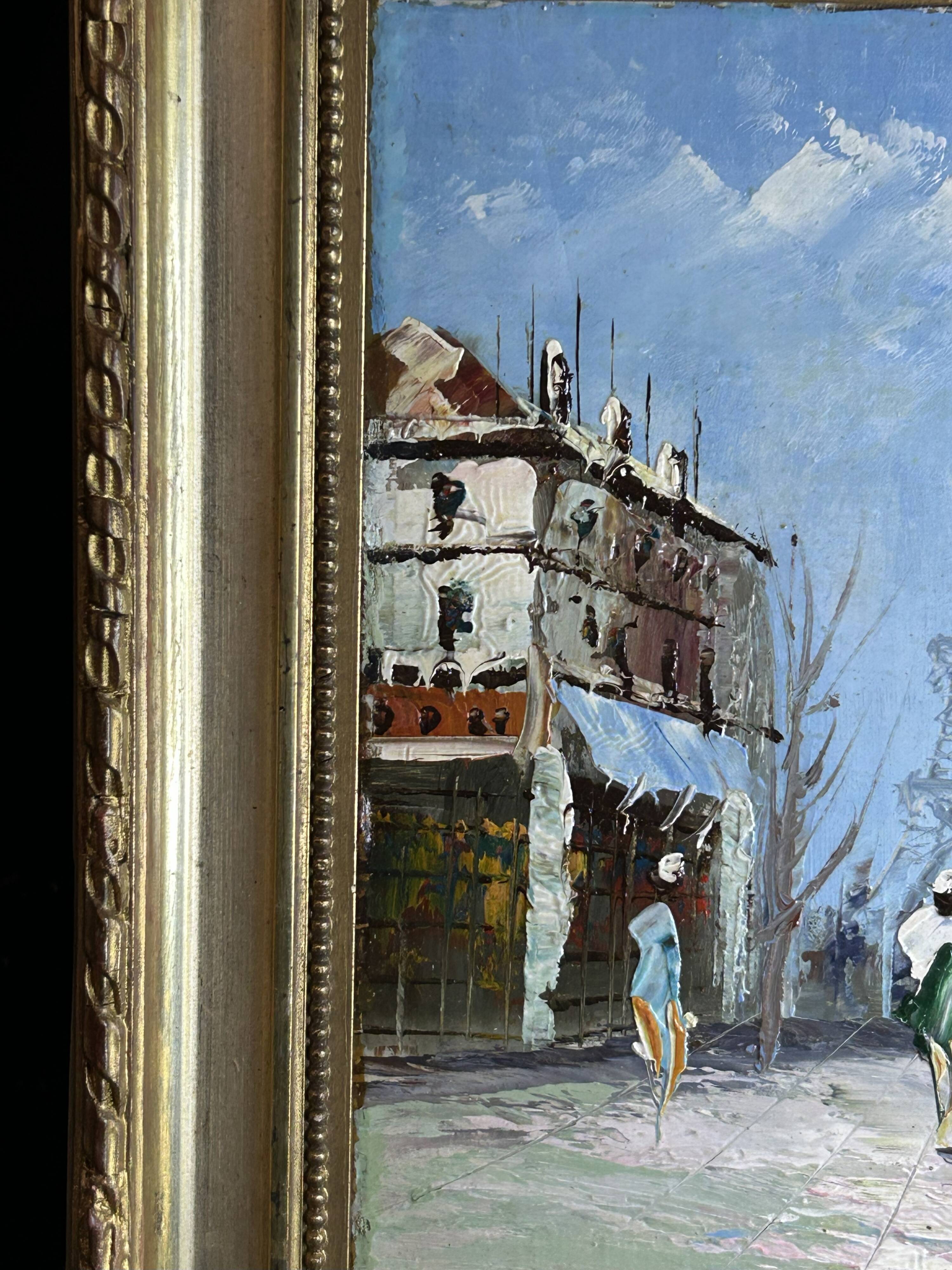 School of Paris, 20th century - Oil on cardboard - The Grands Boulevards