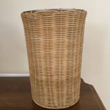 Woven straw and metal basket