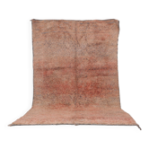 Tapis marocain vintage pêche 203 x 331 cm, tapis shag berbère, tapis boho fait main