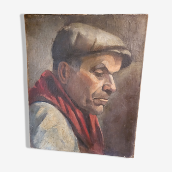 Oil on canvas "the man with the cap"