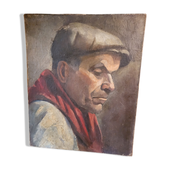 Oil on canvas "the man with the cap"