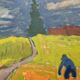 Svan Grandin (1906- 1982) Large Vintage Oil on Canvas Landscape, signed