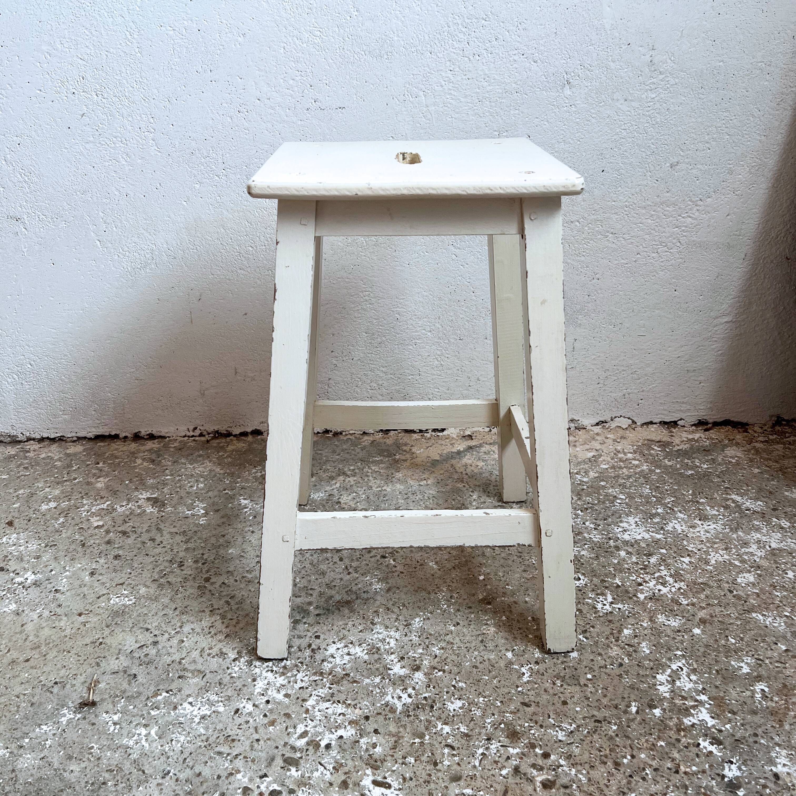 Wooden workshop stool