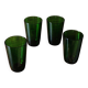 Un lot de 4 grands verres Vereco vert vintage