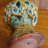 Ceramic ewer vase from La poterie du Cyclope in honey enamels