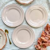 5 Small mismatched pink floral plates 1950 - DIGOIN SARREGUEMINES