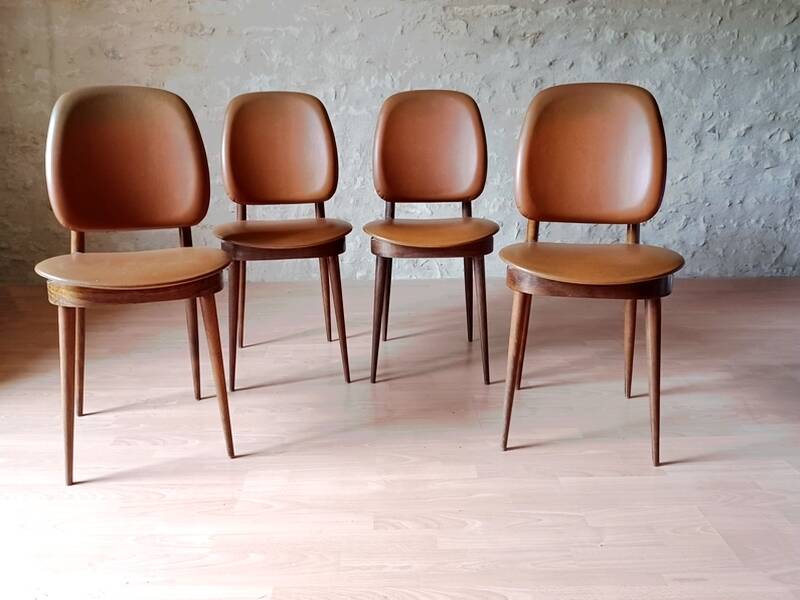 4 Baumann chairs model Pégase, 1960