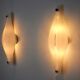 Pair of Cat's Eye wall lamps by Murano Mazzega, blown glass, Italy, 1960