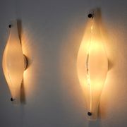 Pair of Cat's Eye wall lamps by Murano Mazzega, blown glass, Italy, 1960