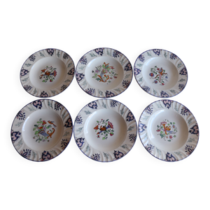 lot de 6 assiettes Longwy