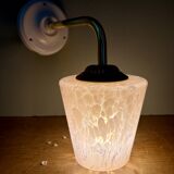 Vintage tulip wall lamp in pink Clichy glass