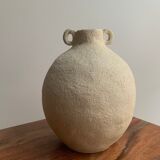 Vase en grès blanc chamotté