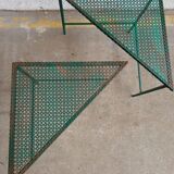 Triangular coffee table in perforated metal Mathieu Mategot
