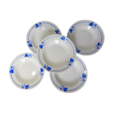 5 Roselys deep plates, vine pattern