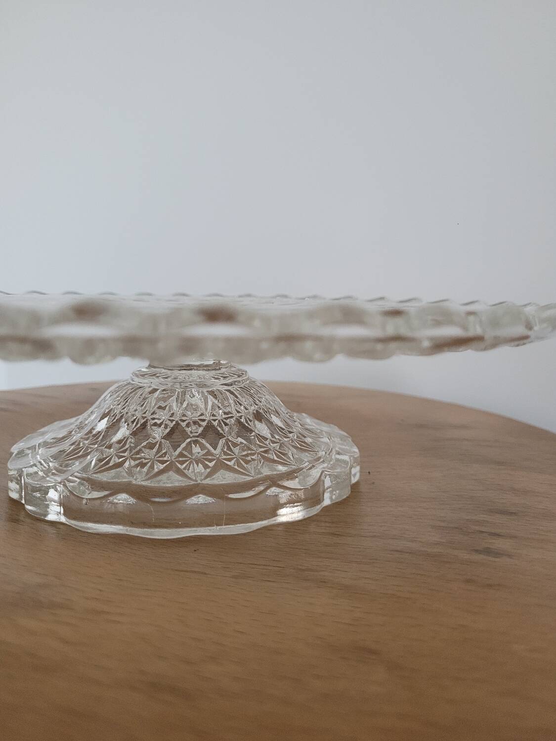 Plate on molded glass pedestal
