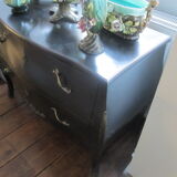 Black curved baroque chest of drawers Louis XV style