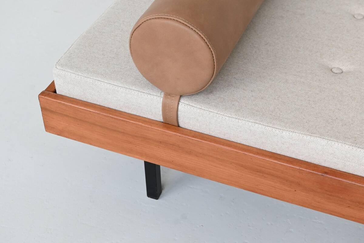 Dutch daybed in teak, metal and wool, mid-century, The Netherlands, 1960