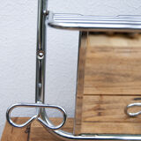 Porte manteau miroir en métal aluminium vintage années 60