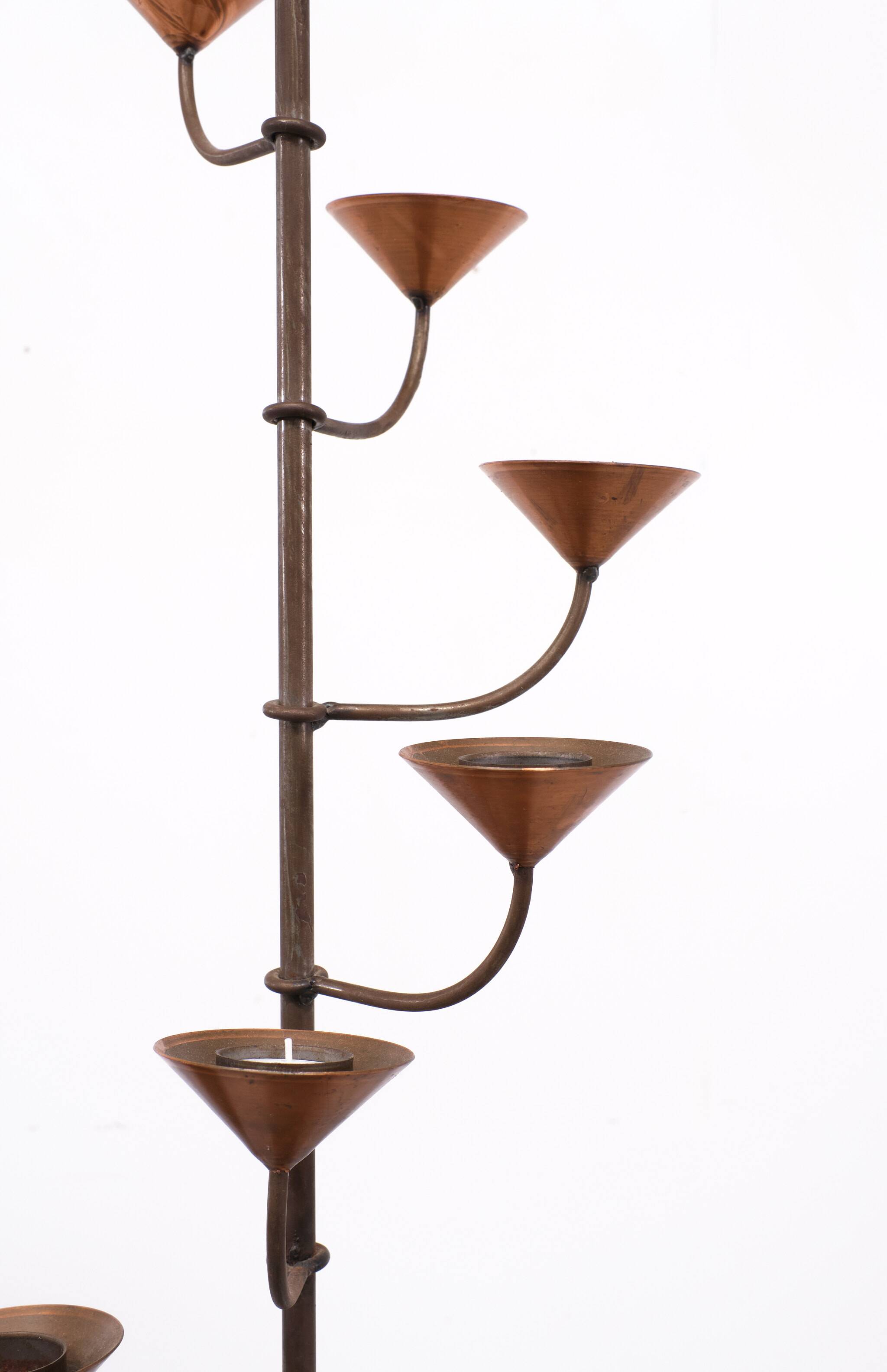 Scandinavian Brass standing candle stick 1960s