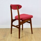 Vintage Hałas upholstered chair in raspberry strawberry vintage colour